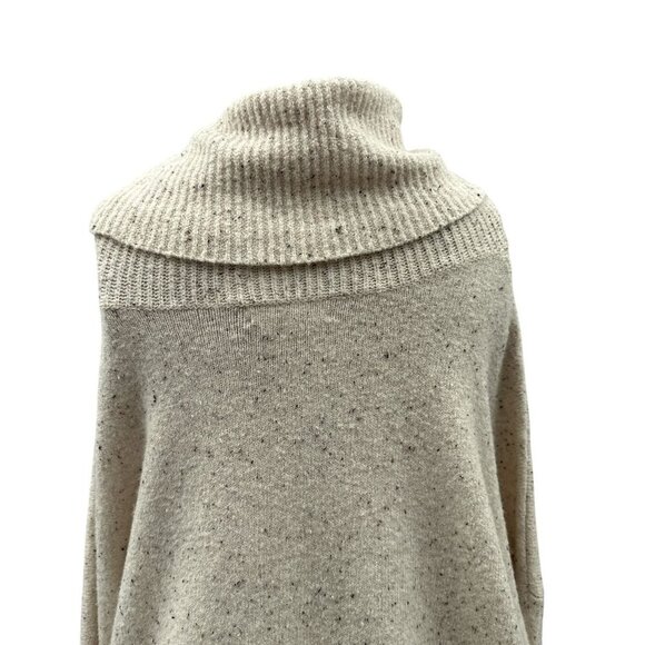 Chelsea 28 Sweater Slouchy Cowl Neck Dolman Sleeve Beige Speckled Women XL - Picture 9 of 10